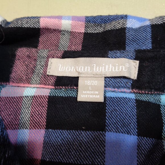 Woman Within flannel shirt size L(18/20) - Picture 6 of 9